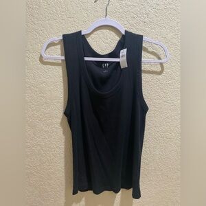 GAP Women's Classic Black Ribbed Tank Top